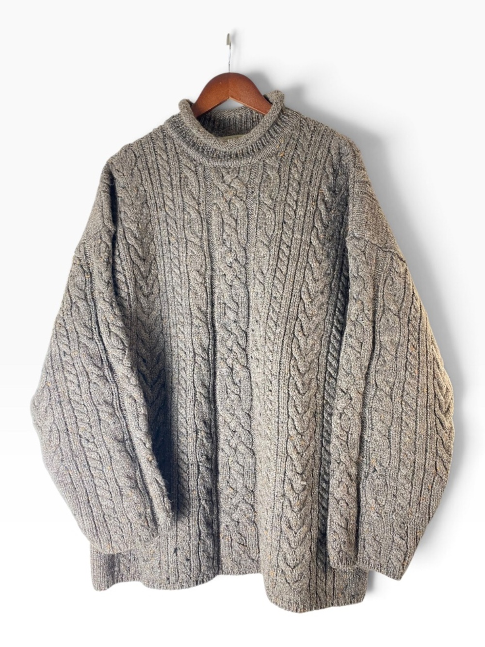 Vintage 90s Abercrombie The Big Sweater 100% Wool Cable Knit Men’s XL